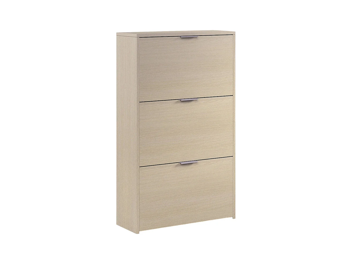 DCosta schoenenrek, Schoenenkast met 3 vouwdeuren, Kast met dubbele capaciteit voor maximaal 18 paar schoenen, 70x17h180 cm, Eiken