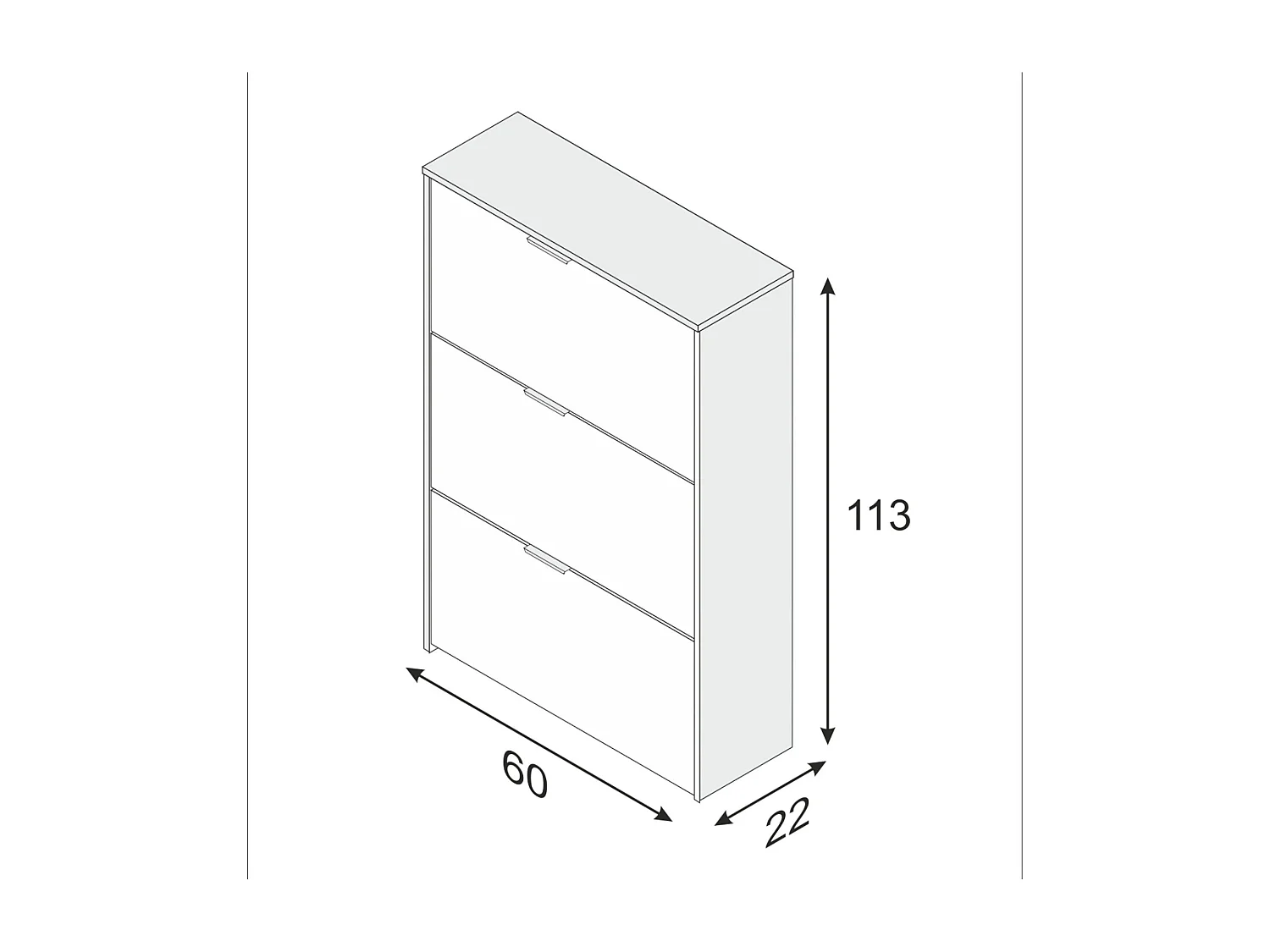 Dcosta schoenenrek, schoenenkast met 3 vouwdeuren, kast met dubbele capaciteit voor maximaal 18 paar schoenen, 70x17h180 cm, Wit