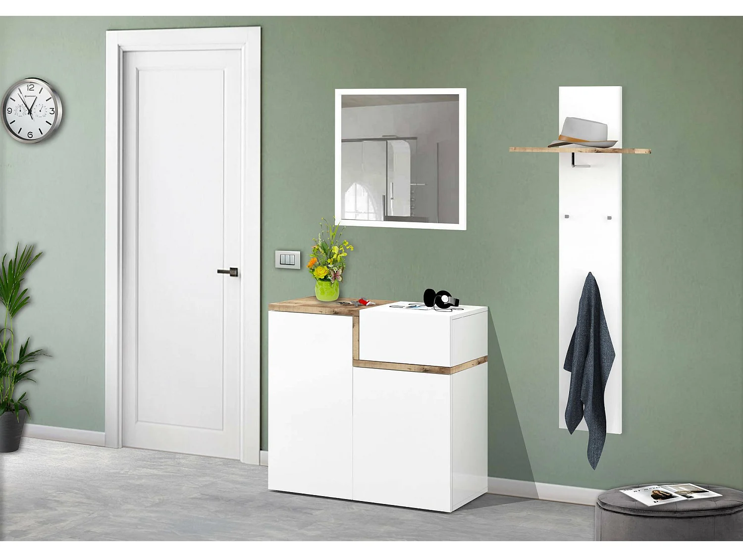 Scarpiera Morfeo, 5 Ripiani Made in Italy, 40x80x80h cm Bianco Lucido, Mobile Portascarpe