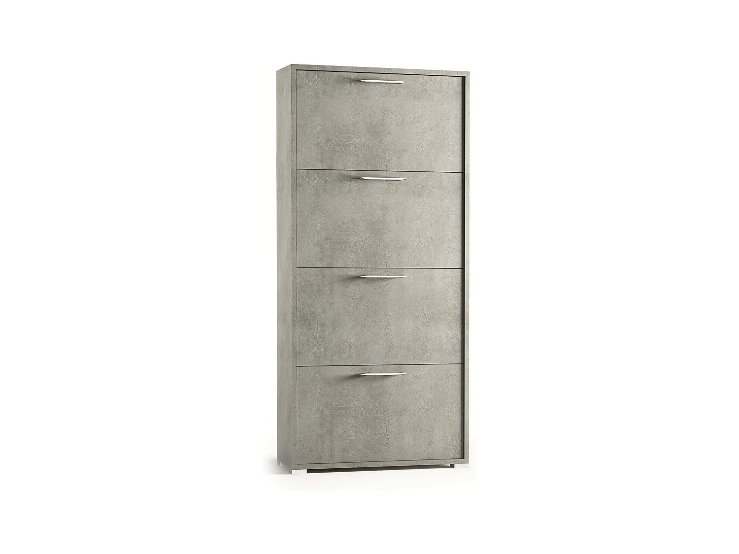 Dmarcat schoenenrek, multifunctioneel entreemeubilair met 4 vouwdeuren, schoenenkast met dubbele diepte, 100% Made in Italy, 67x28h147 cm, Cement