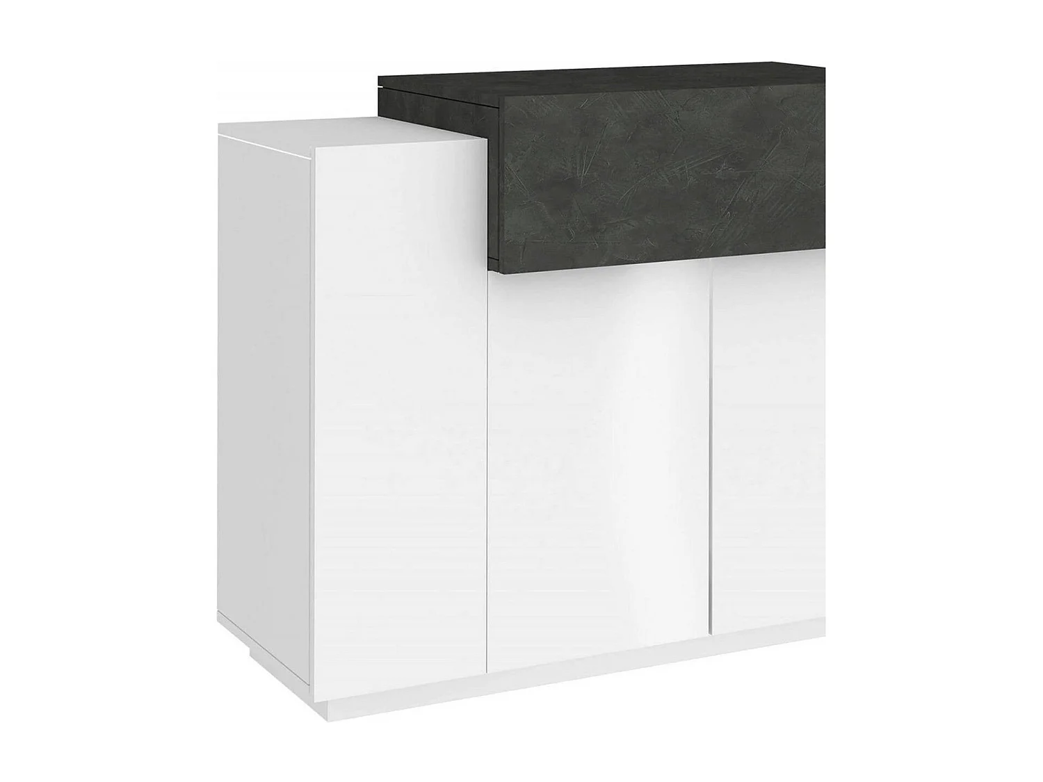 Scarpiera Aristotle, 4 Ripiani Made in Italy, 45x120x86h cm Bianco Lucido, Mobile Portascarpe