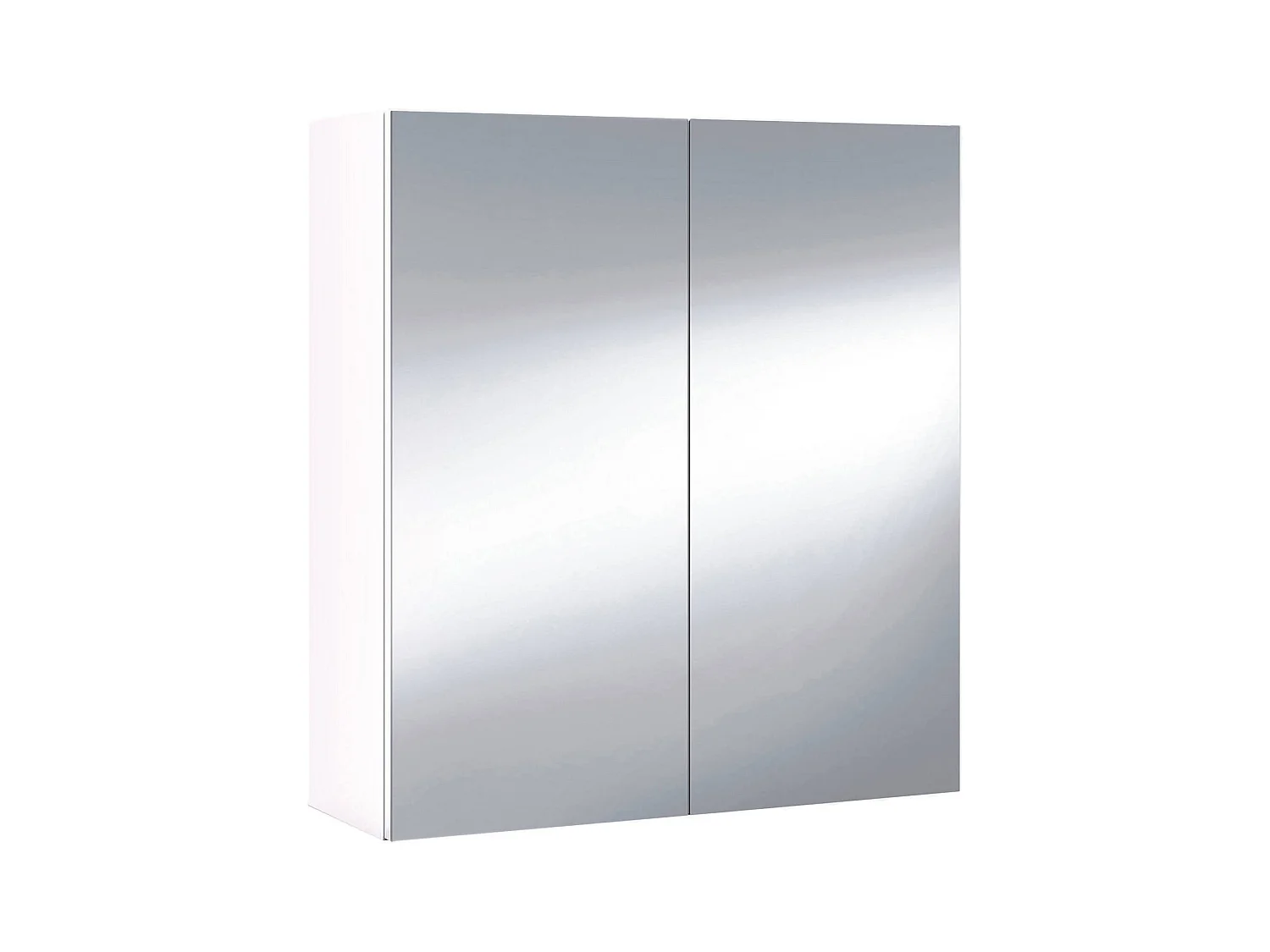 Dfus Badkamer Wandkast, Badkamerkast, Hangkast, Glanzend wit, 60x21h65 - 2 deuren cm