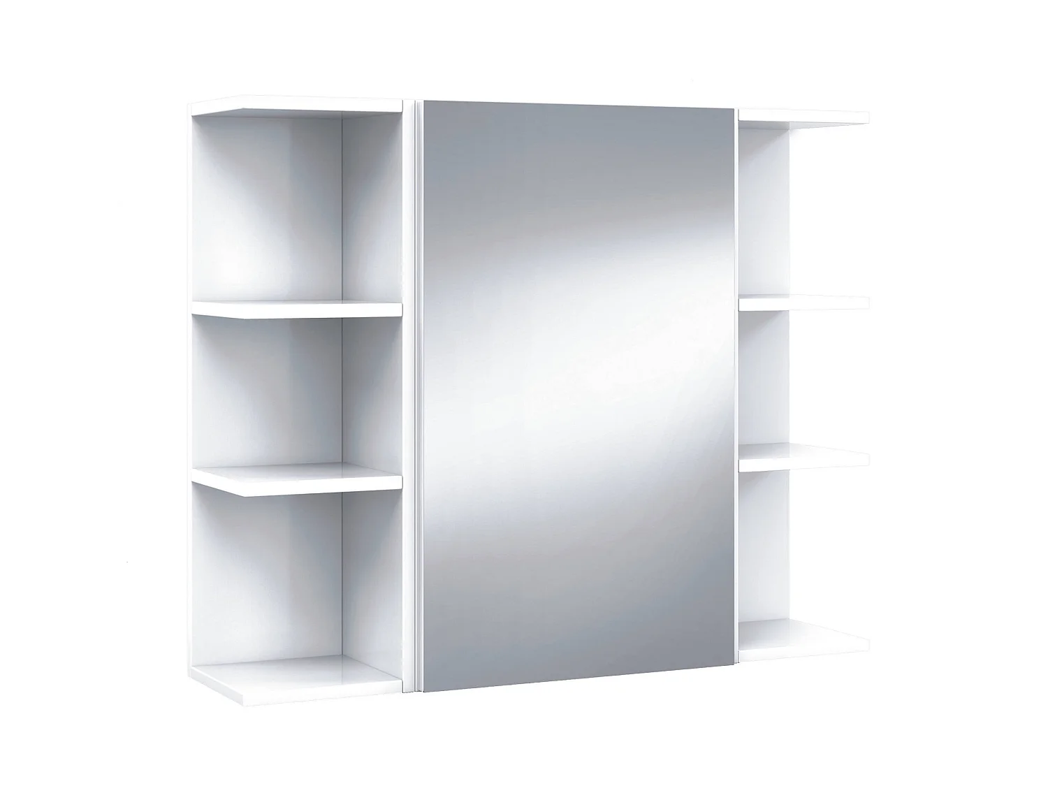 Armoire murale de salle de bain Dfus, Armoire colonne pour salle de bain, Armoire suspendue, Blanc brillant, 40x21h65 - 1 porte cm