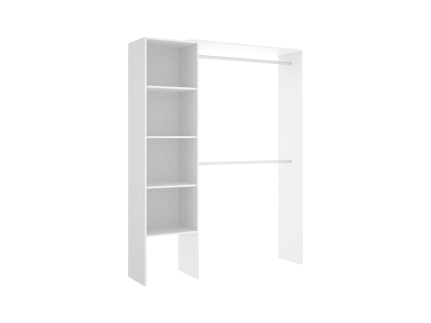 Armoire Dgolett, Structure pour dressing, Cintre ouvert, 140x40h187 cm, Blanc