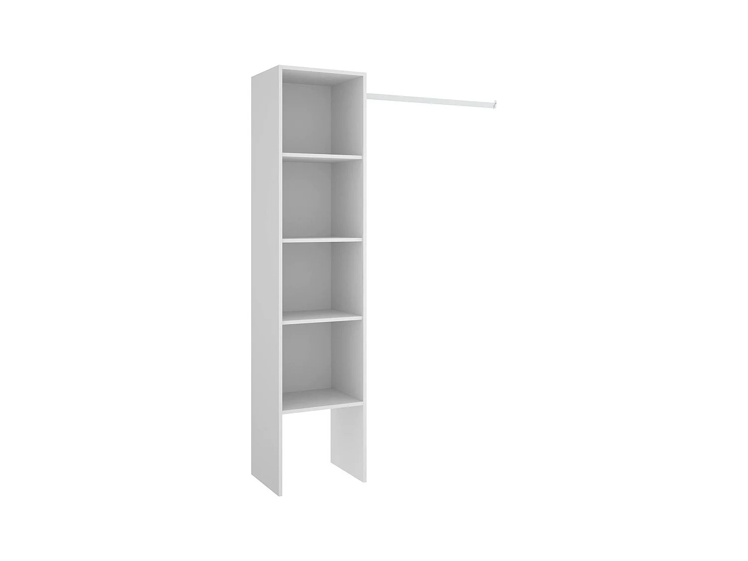 Armoire Dmaffe, Structure pour dressing, Cintre ouvert, 138x40h186 cm, Blanc