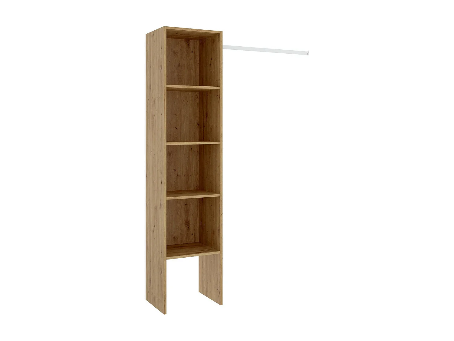 Armario Dmaffe, Estructura para vestidor, Perchero abierto, 138x40h186 cm, Roble Nodi