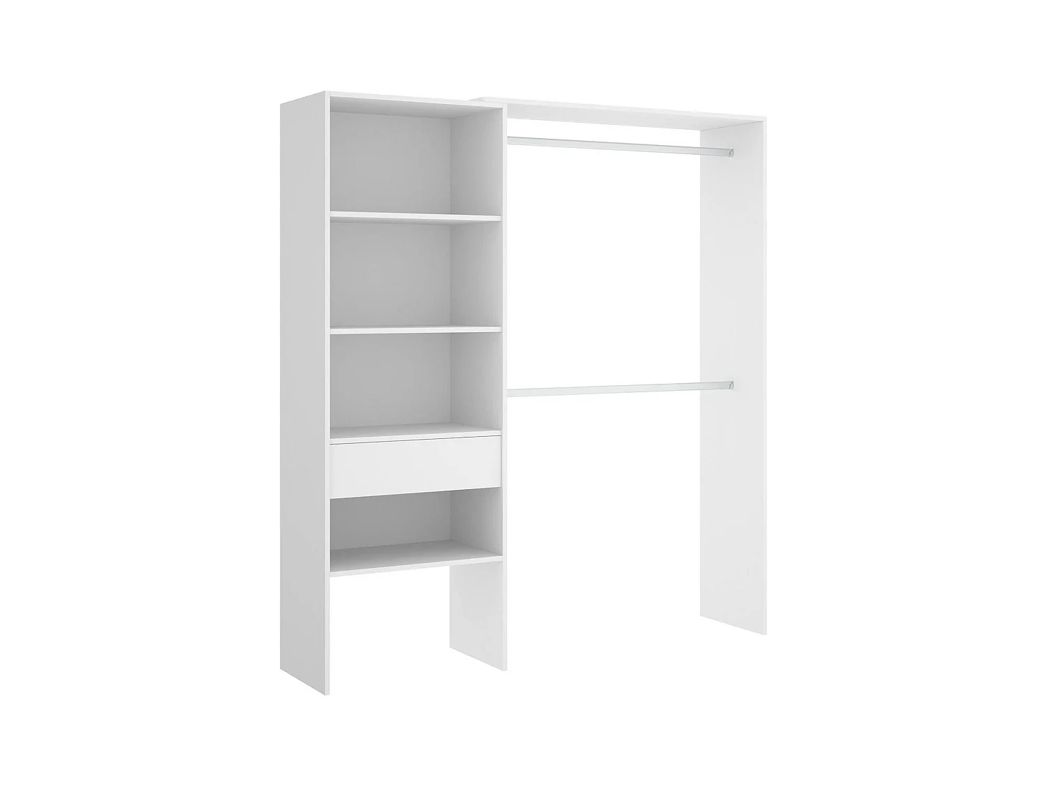 Armoire Dgarut, Structure pour dressing, Cintre ouvert, 160x40h187 cm, Blanc