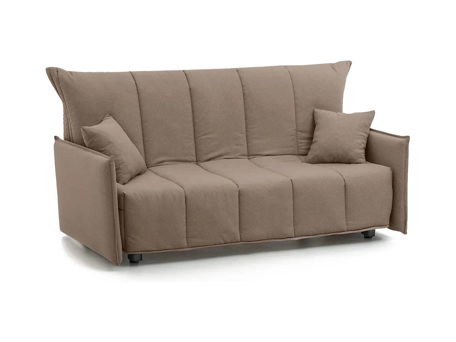 Dabali Canapé-lit, canapé 2 places, 100% Made in Italy, Canapé de salon avec ouverture trolley, en tissu rembourré, avec accoudoirs standards, 150x90h85 cm, Taupe