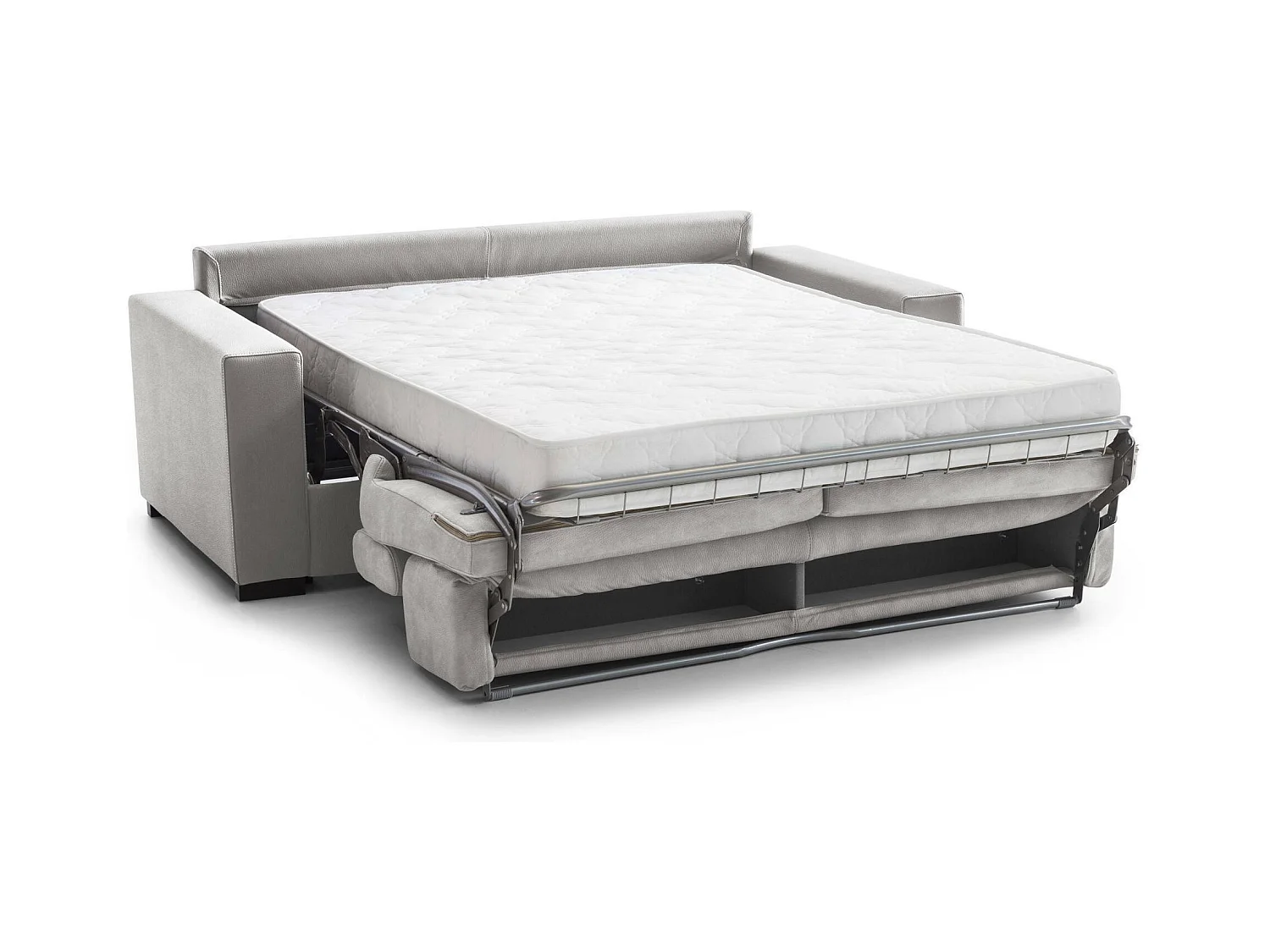 Canapé Daaneb, Grand Canapé 2 places, 100% Made in Italy, Canapé de salon à ouverture pivotante, avec appuis-tête réglables et accoudoirs fins, Cm 180x95h85, Gris