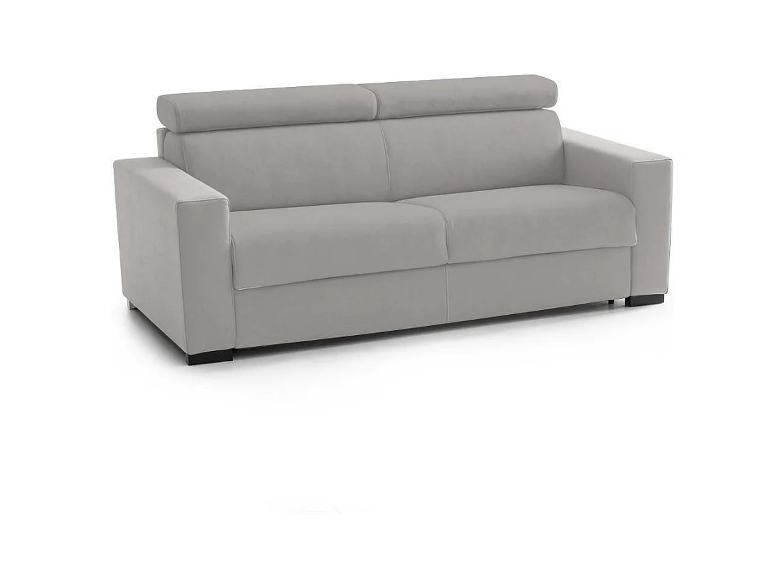 Canapé Daalhou, Canapé 2 places, 100% Made in Italy, Canapé de salon à ouverture pivotante, avec appuis-tête réglables et accoudoirs standard, Cm 180x95h85, Gris