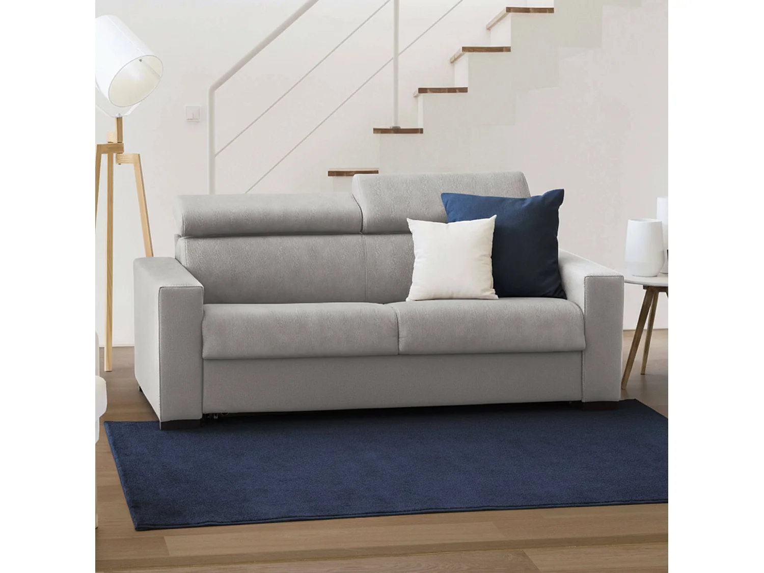 Canapé Daalhou, Canapé 2 places, 100% Made in Italy, Canapé de salon à ouverture pivotante, avec appuis-tête réglables et accoudoirs standard, Cm 180x95h85, Gris