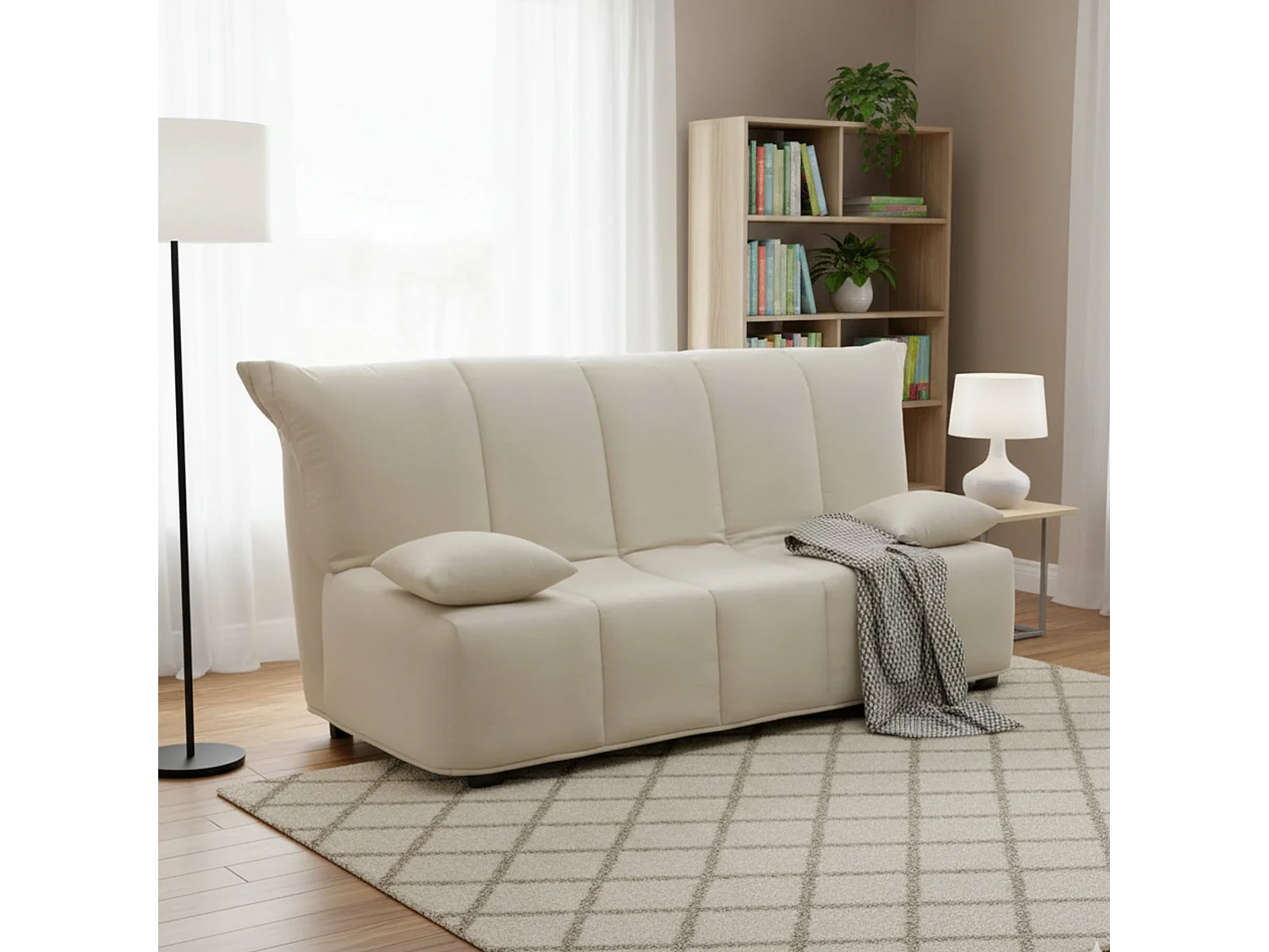 Divano Letto 2 Posti Ariska, Sfoderabile Made in Italy, 90x125 cm Nero