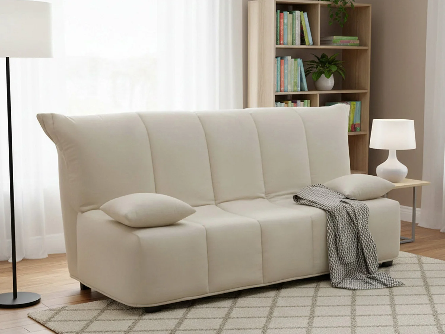 Divano Letto 2 Posti Ariska, Sfoderabile Made in Italy, 90x125 cm Nero