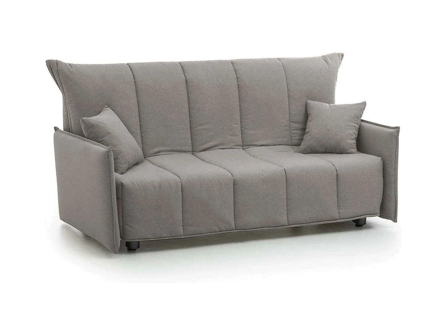 Dabali Slaapbank, 2-zitsbank, 100% Made in Italy, Woonkamerbank met trolley-opening, in gewatteerde stof, met standaard armleuningen, 150x90h85 cm, Grijs