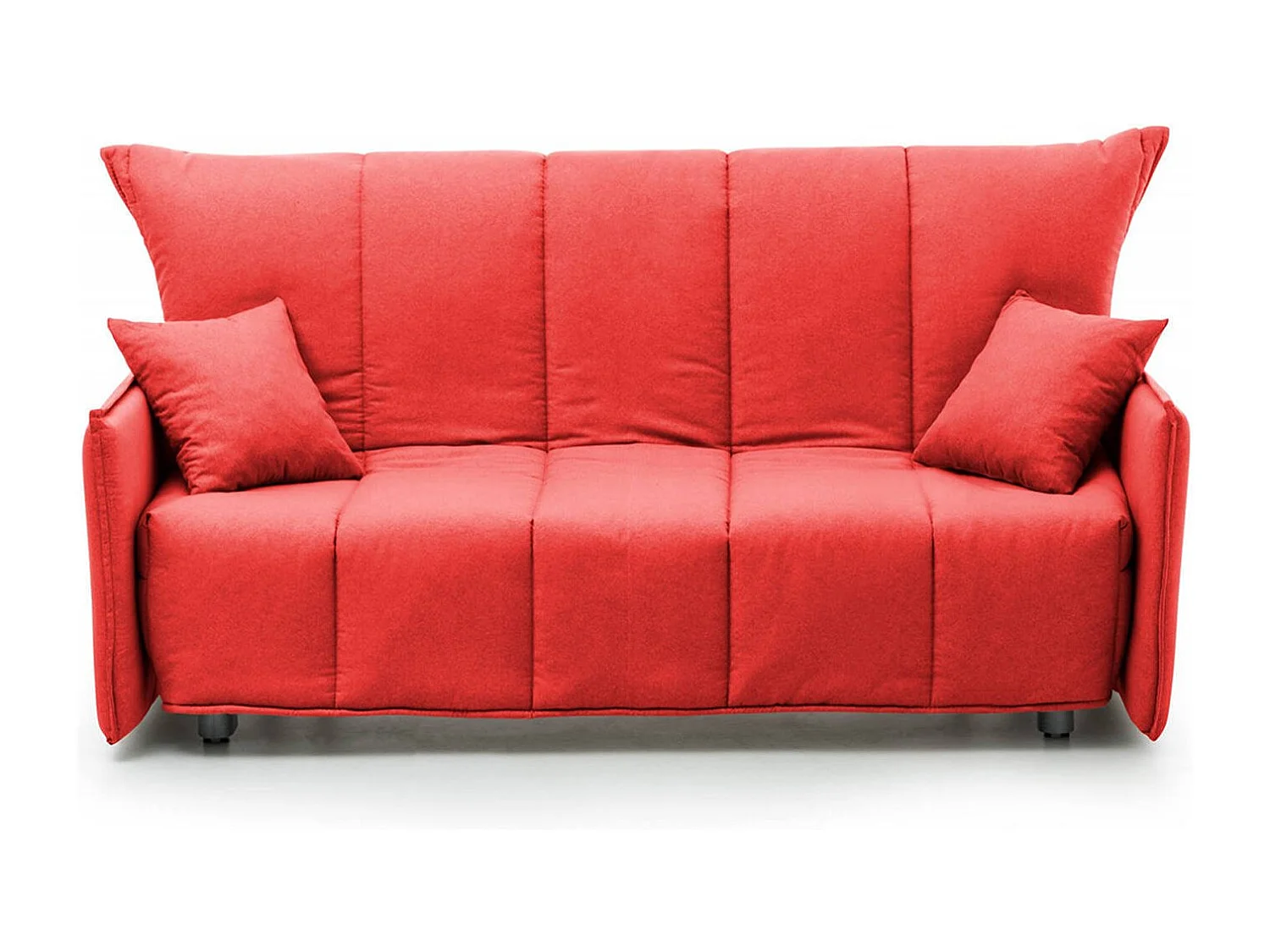 Schlafsofa Dabarc, 3-Sitzer-Sofa, 100% Made in Italy, Wohnzimmersofa mit Trolley-Ã–ffnung, aus gepolstertem Stoff, mit Standard-Armlehnen, Cm 190x90h85, Rot