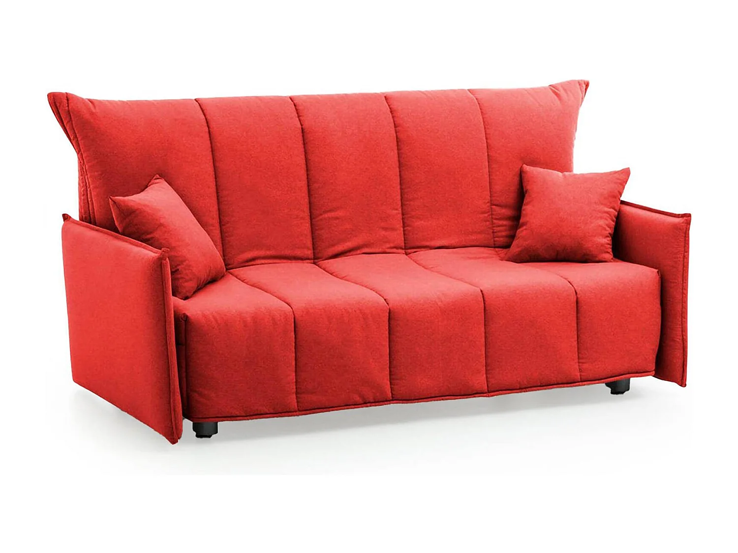 Canapé-lit Dabarc, canapé 3 places, 100% Made in Italy, Canapé de salon avec ouverture trolley, en tissu rembourré, avec accoudoirs standards, 190x90h85 cm, Rouge