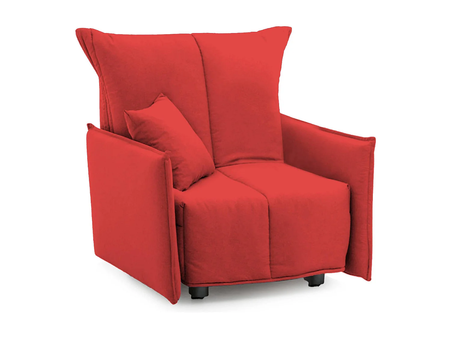Schlafsofa Dabari, Einzelsofa, 100% Made in Italy, Wohnzimmersessel mit Trolley-Ã–ffnung, aus gepolstertem Stoff, mit Standard-Armlehnen, Cm 110x90h85, Rot