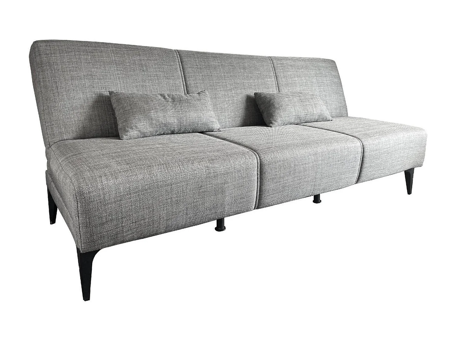 Sofá cama Dfavill, Sofá cama de tecido, Sofá cama com abertura click-clack, Sofá cama com almofadas, 190x70h80 cm, Cinza