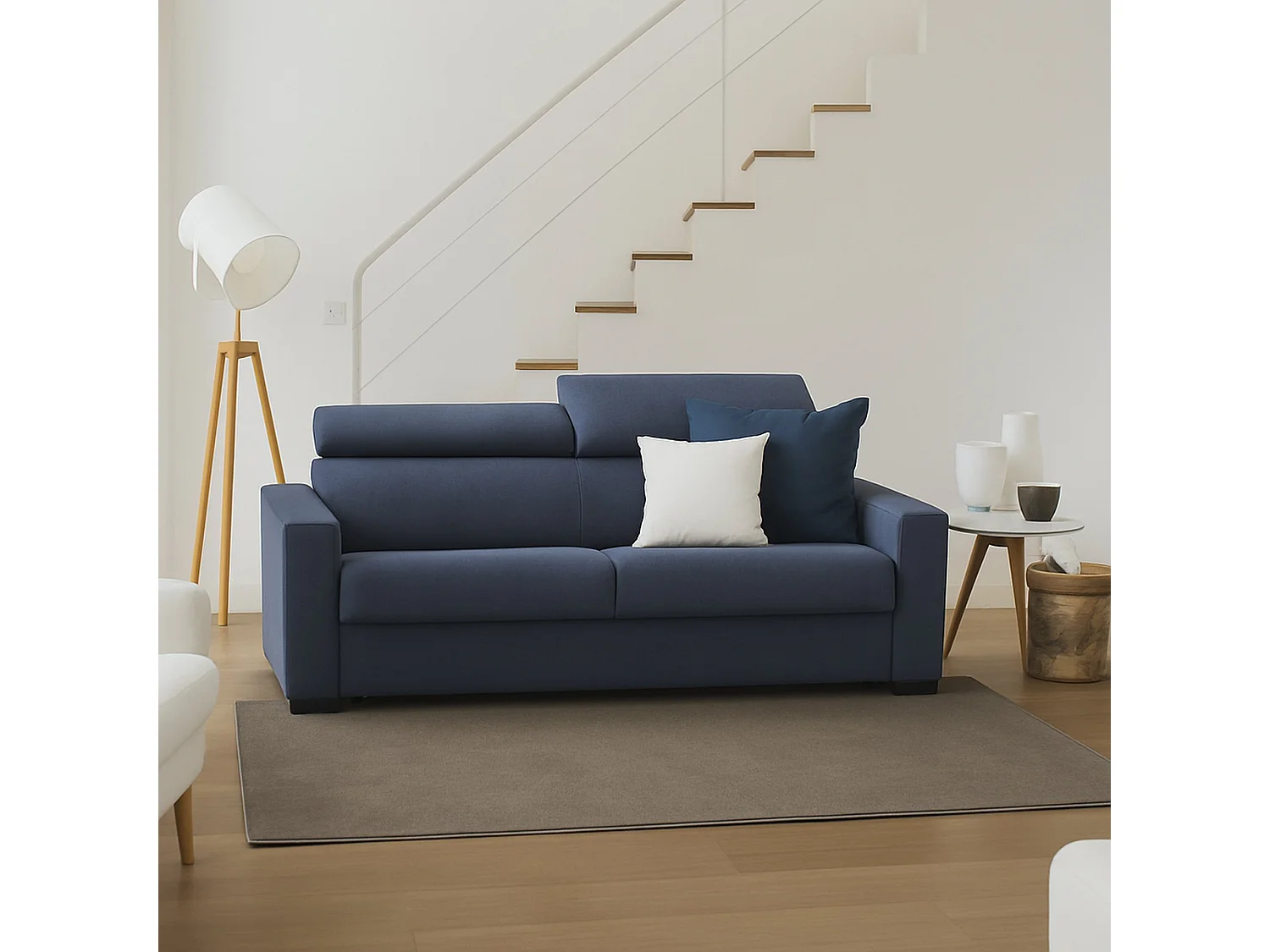 Talamo Italia - Divano letto 2 posti Amalfi, Cm 200x95h85, Blu