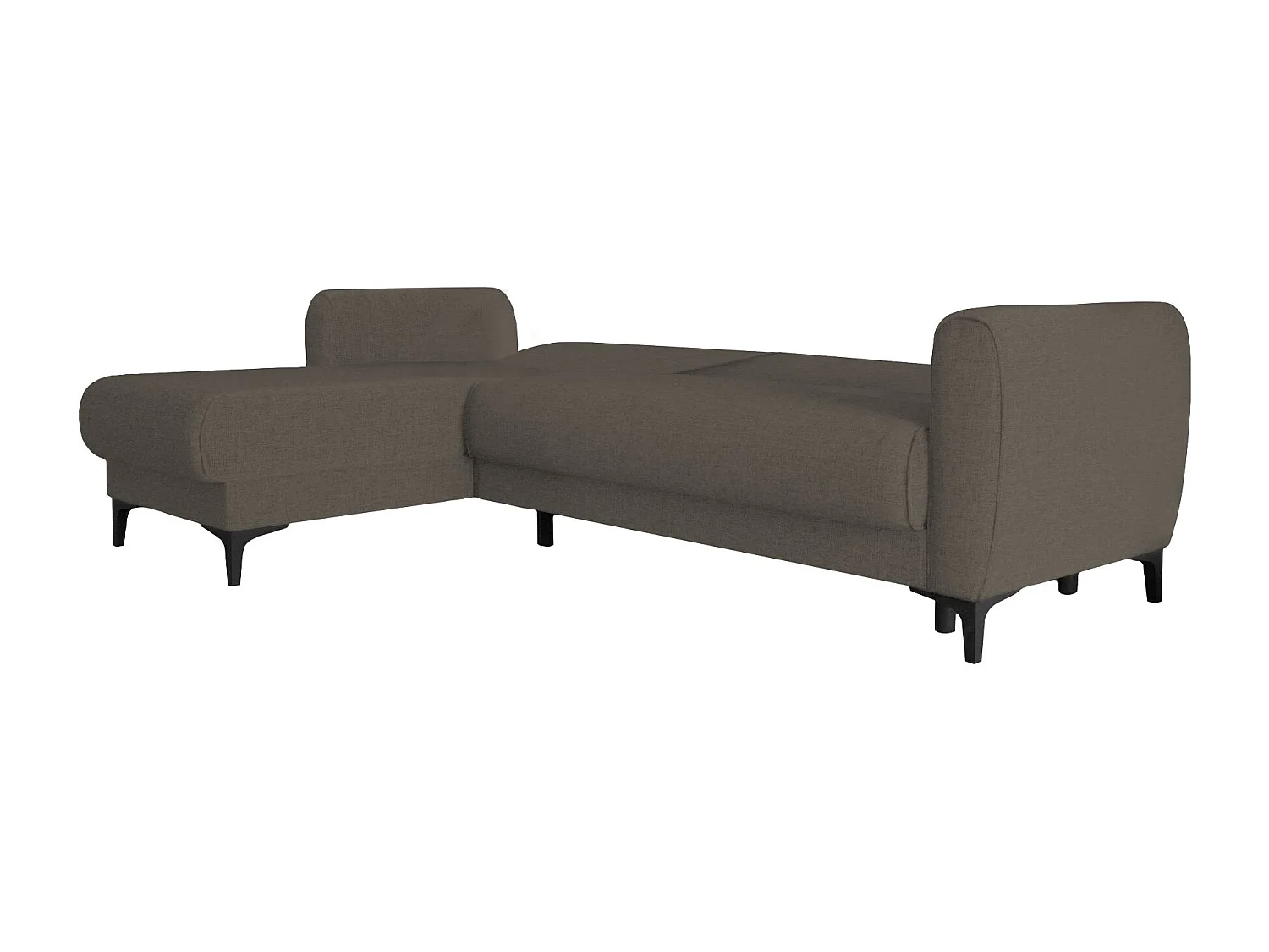 Dmora - Divano letto con penisola Aber, 230x153h85 cm, Marrone