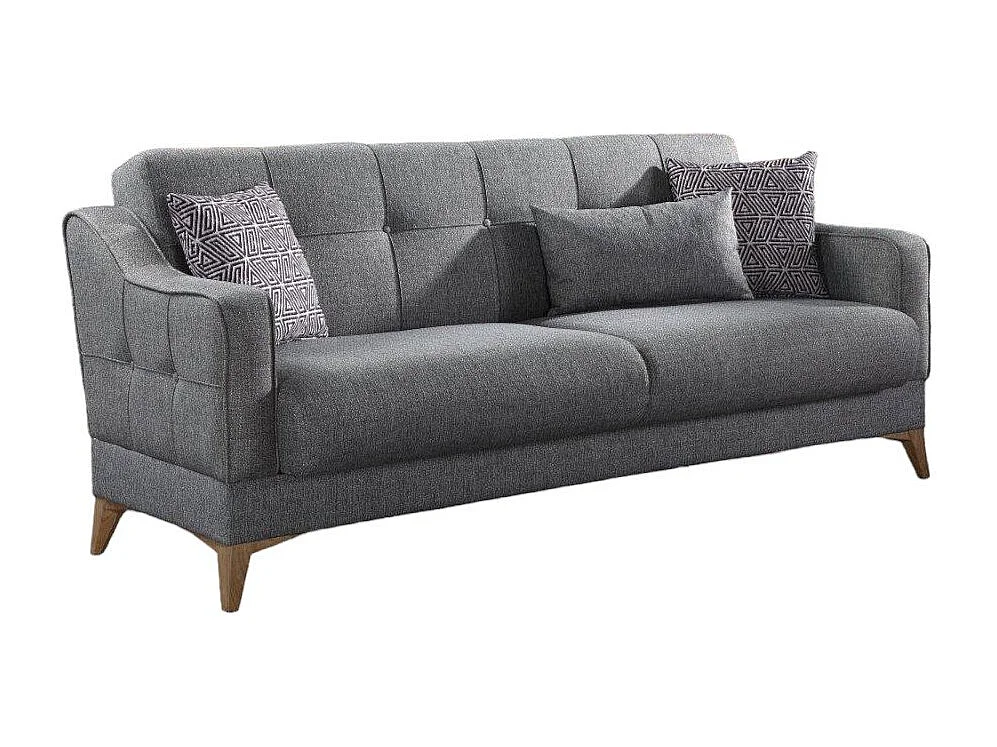 Dmora - Divano letto 3 posti Argia, 207x82xh92 cm, Grigio