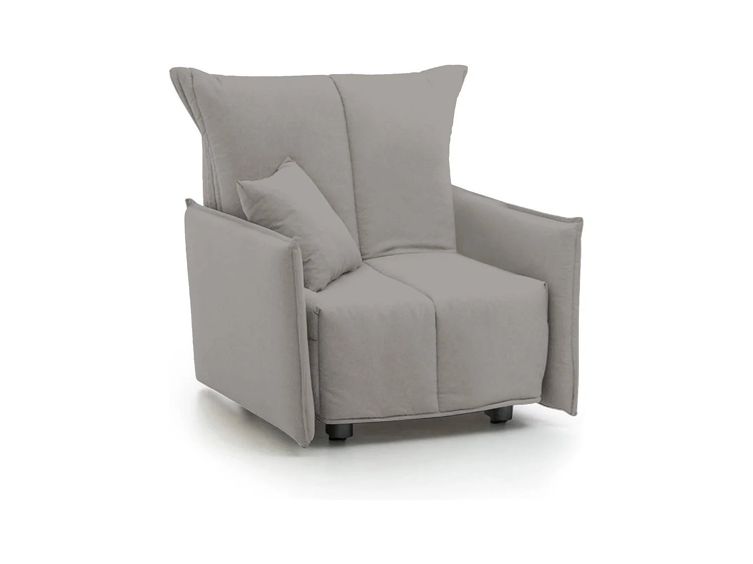 Canapé-lit Dabari, Canapé simple, 100% Made in Italy, Fauteuil de salon avec ouverture trolley, en tissu rembourré, avec accoudoirs standards, 110x90h85 cm, Gris