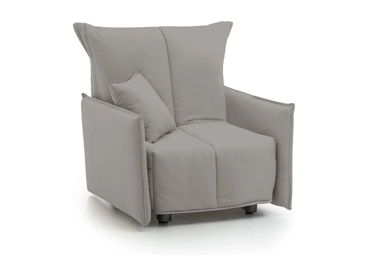 Canapé-lit Dabari, Canapé simple, 100% Made in Italy, Fauteuil de salon avec ouverture trolley, en tissu rembourré, avec accoudoirs standards, 110x90h85 cm, Gris