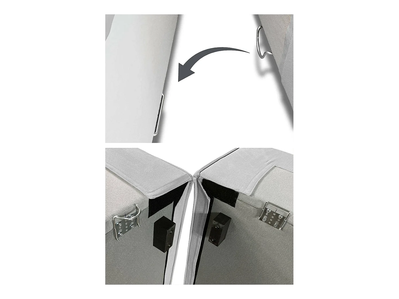 Canapé fixe Dgatta, Grand canapé modulable 2 places avec péninsule droite, 100% Made in Italy, Canapé moderne en tissu, 240x170h70 cm, Gris