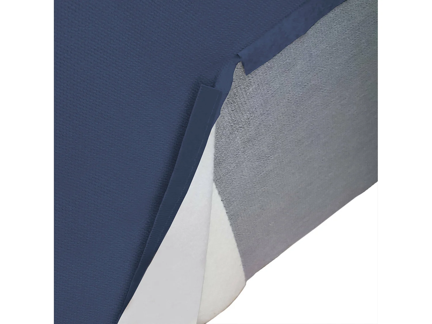 Dgatta vaste bank, Grote 2-zits modulaire bank met rechterschiereiland, 100% Made in Italy, Moderne stoffen bank, 240x170h70 cm, Blauw