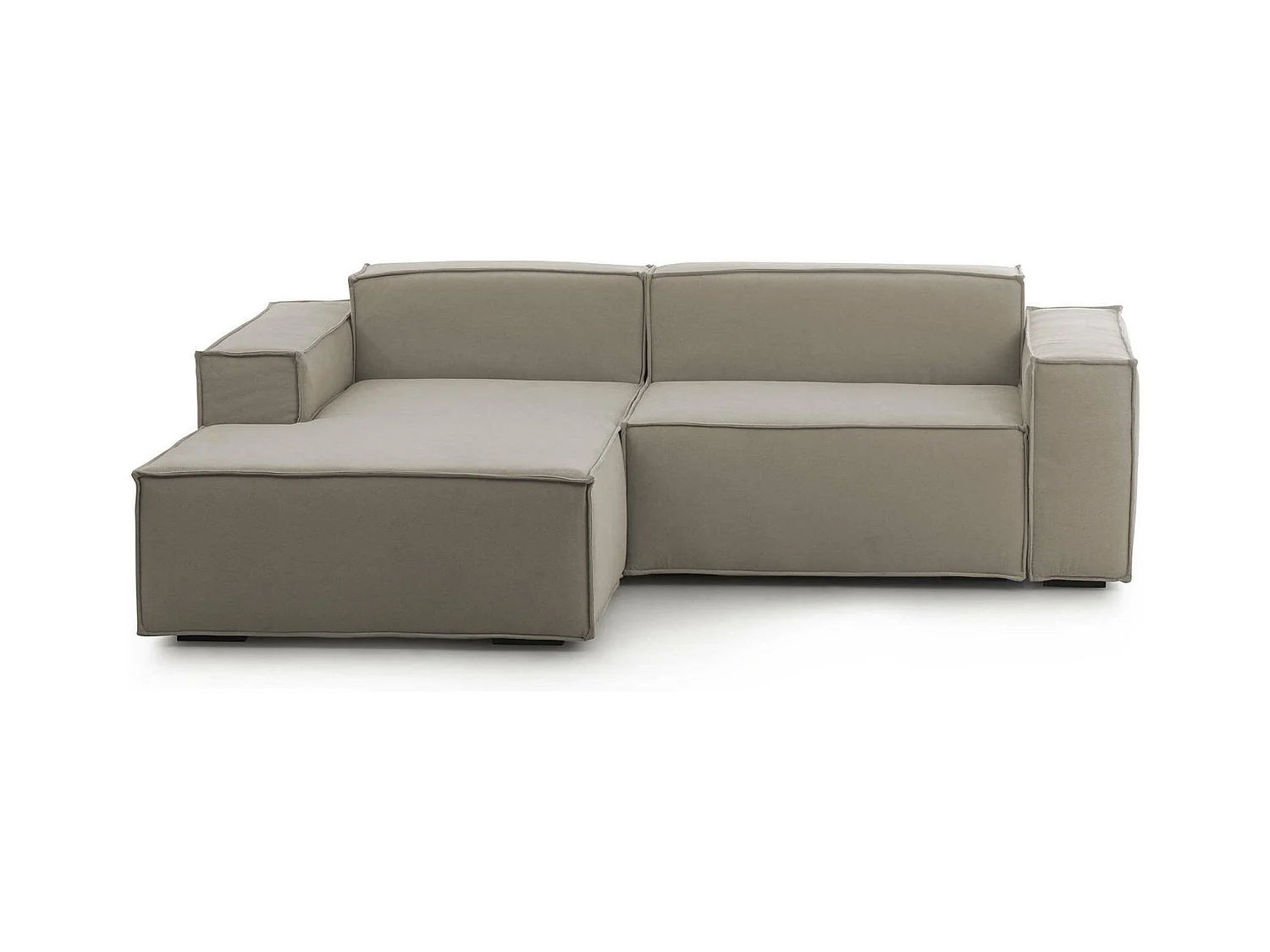 Festes Sofa Dcagnan, GroÃŸes modulares 2-Sitzer-Sofa mit linker Halbinsel, 100% Made in Italy, Modernes Sofa aus Stoff, Cm 240x170h70, Turteltaube
