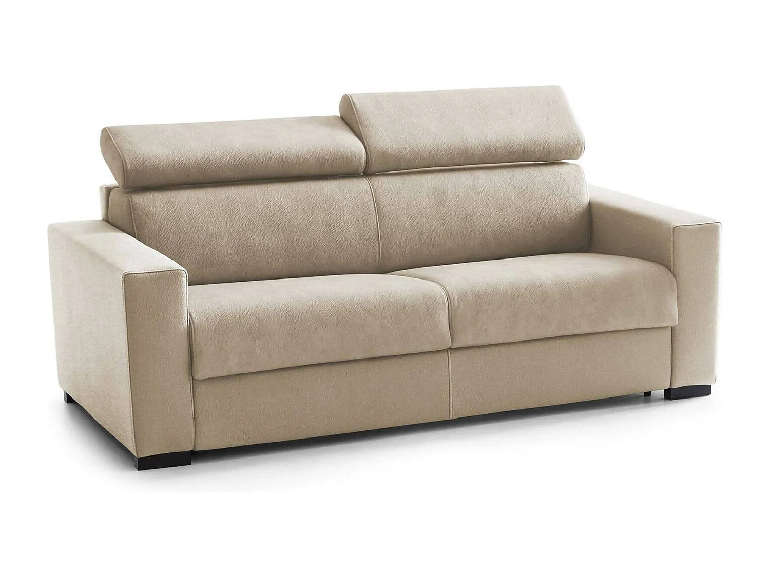 Canapé fixe Dgambar, Canapé 2 places, 100% Made in Italy, Canapé Salon, en tissu matelassé, avec appuis-tête réglables et accoudoirs standard, Cm 180x95h85, Beige