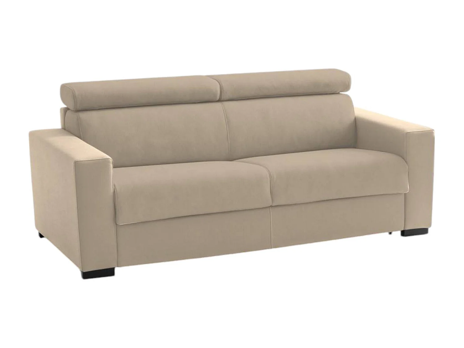 Canapé fixe Dgambar, Canapé 2 places, 100% Made in Italy, Canapé Salon, en tissu matelassé, avec appuis-tête réglables et accoudoirs standard, Cm 180x95h85, Beige