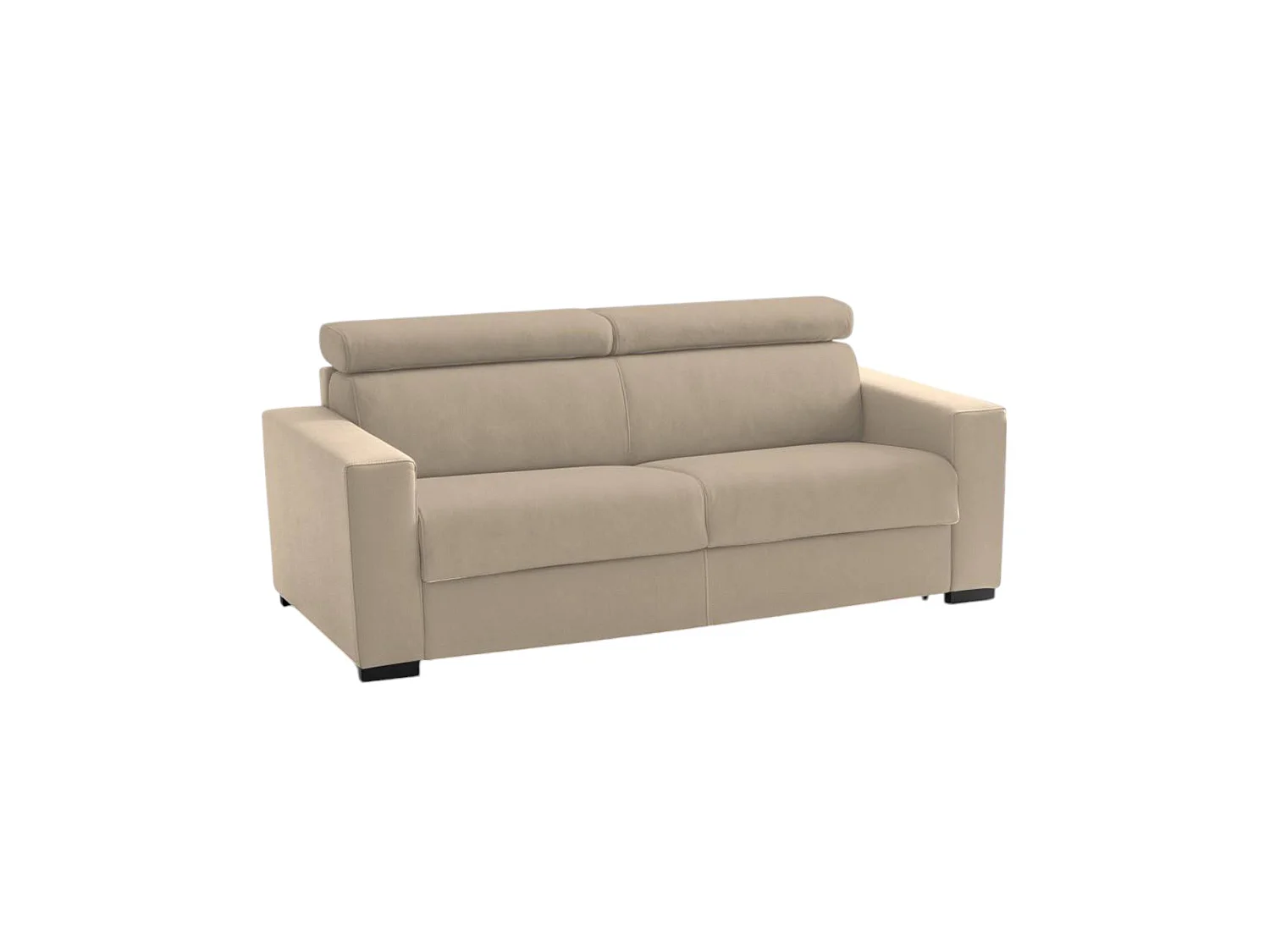Canapé fixe Dgambar, Canapé 2 places, 100% Made in Italy, Canapé Salon, en tissu matelassé, avec appuis-tête réglables et accoudoirs standard, Cm 180x95h85, Beige