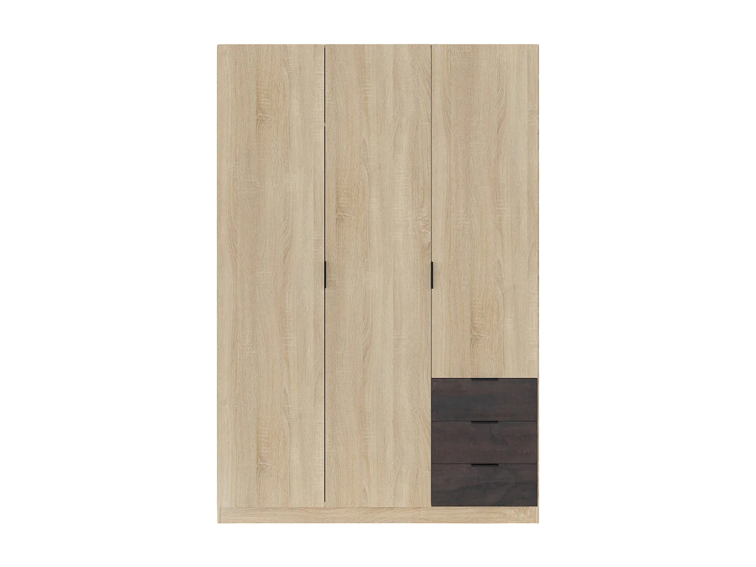 Dmora - Guardaroba 3 ante Apaches, 121x52h180 cm, Rovere e Ossido