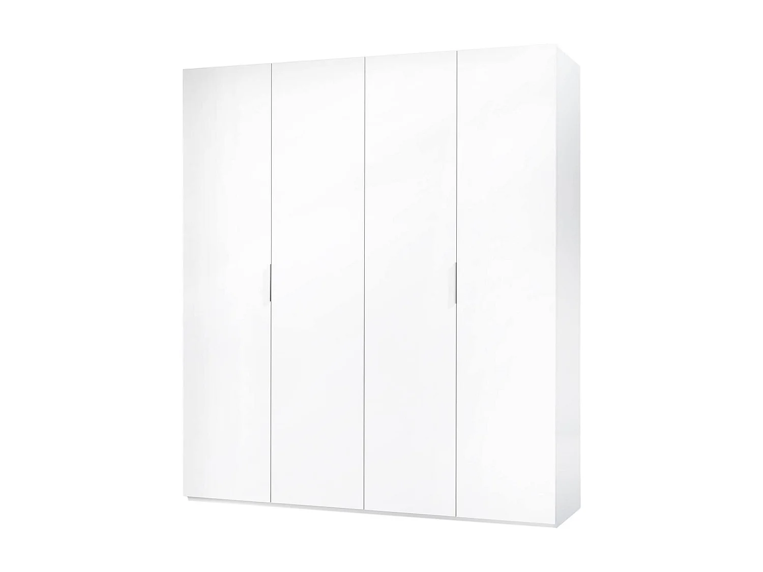 Armoire Dfusell, Armoire de chambre avec 4 portes battantes, Armoire avec 2 étagères et tringle à vêtements, 180x52h200 cm, Blanc