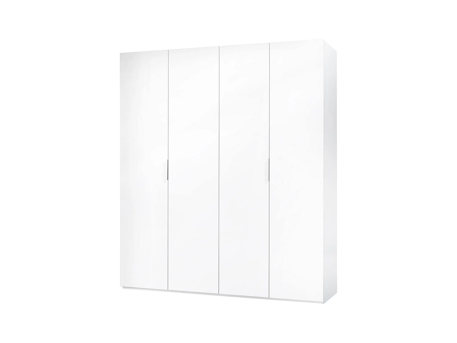 Armoire Dfusell, Armoire de chambre avec 4 portes battantes, Armoire avec 2 étagères et tringle à vêtements, 180x52h200 cm, Blanc