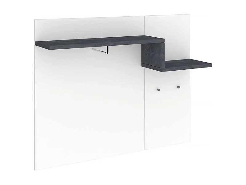 Meuble d'entrée Dcugnat, entrée multifonction moderne, casier polyvalent pour hall d'entrée, 100% Made in Italy, 120x30h100 cm, blanc brillant et ardoise