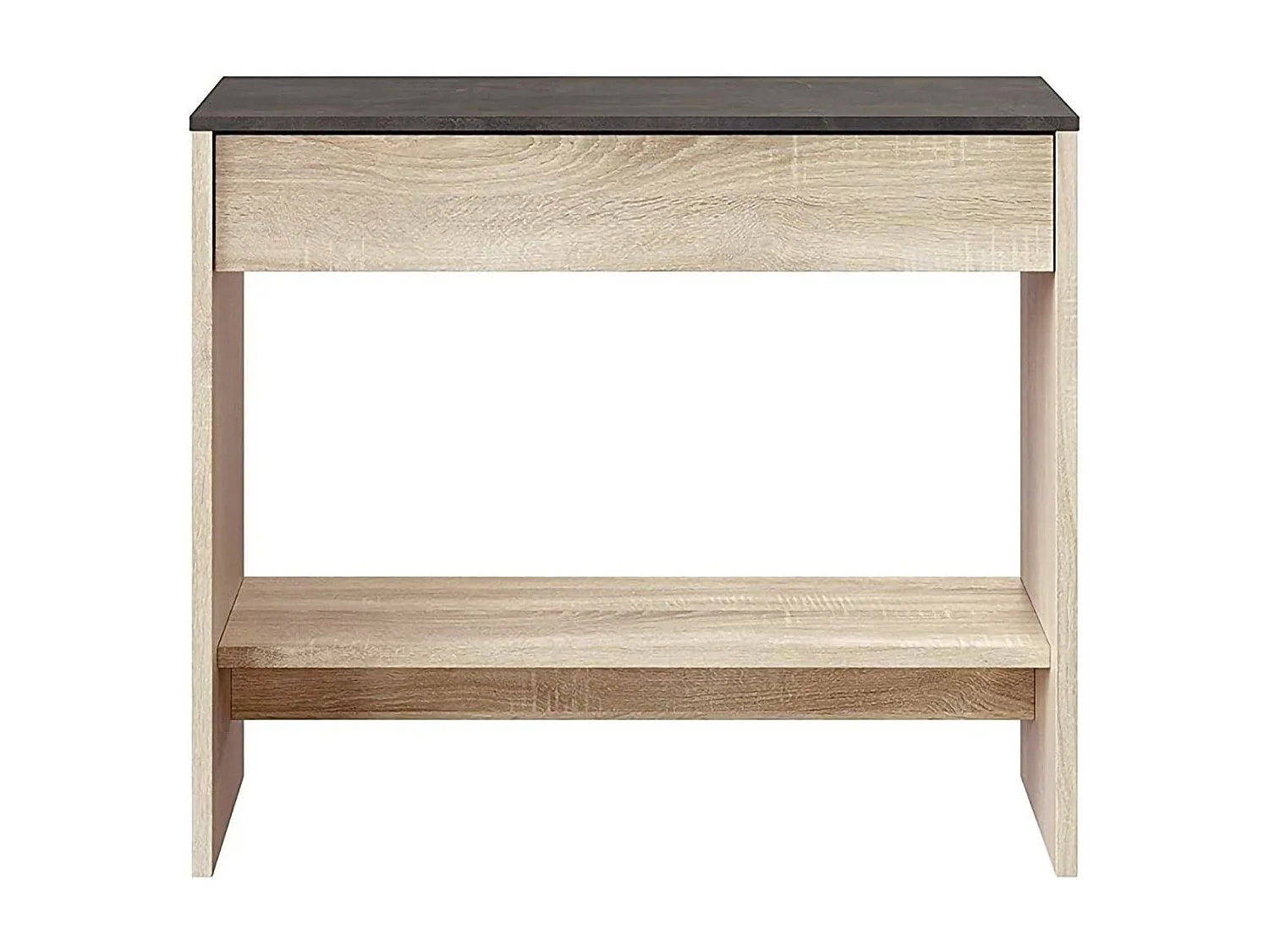 Meuble d'entrée Ddrag, Entrée avec miroir, Meuble avec tiroir et étagère pour entrée, Armoire moderne pour hall d'entrée, 92x33h149 cm, Chêne et Noyer