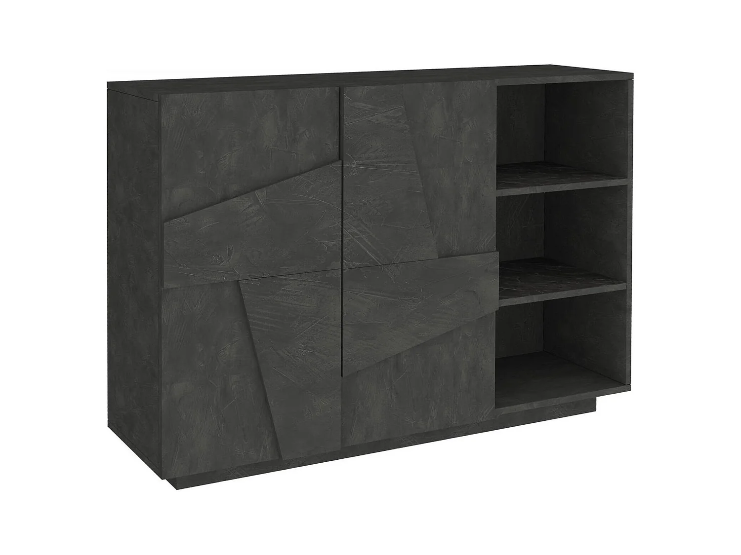 Buffet Dmarti, Buffet de salon multifonctionnel, Buffet de salon 2 portes, 100% Made in Italy, 121x38h86 cm, Ardoise
