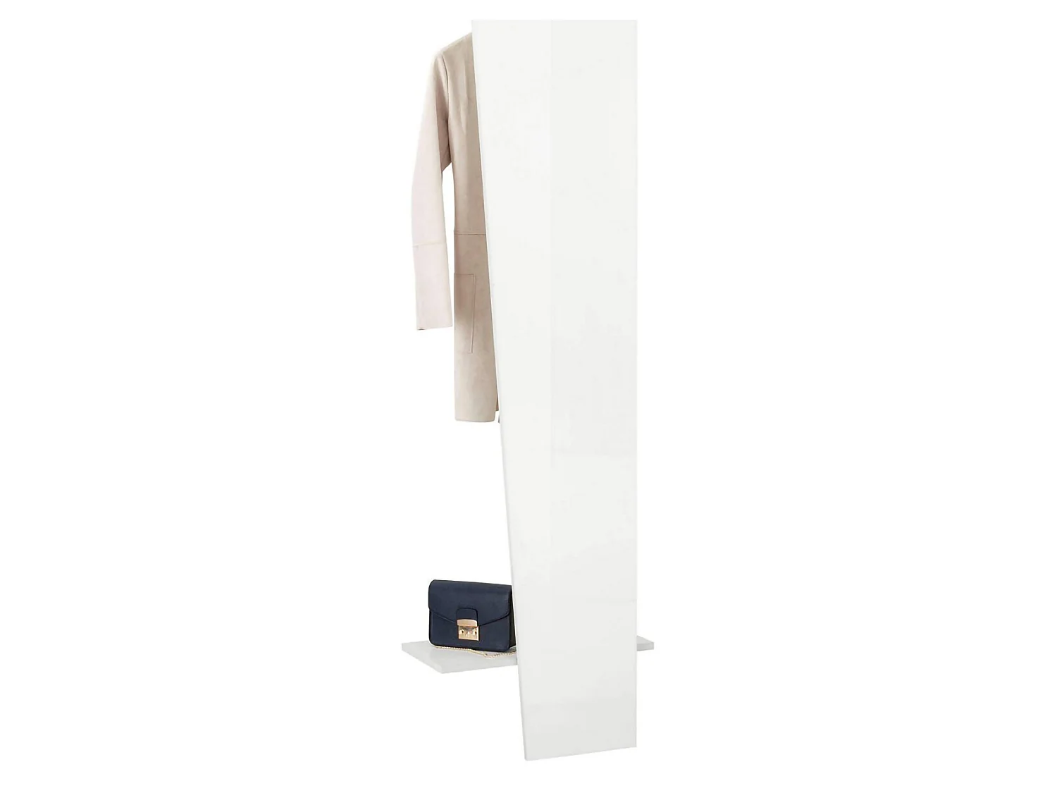 Mobilier d'entrée Dmasell, Entrée multifonction moderne, Casier polyvalent pour hall d'entrée, 100% Made in Italy, 50x30h200 cm, Blanc brillant