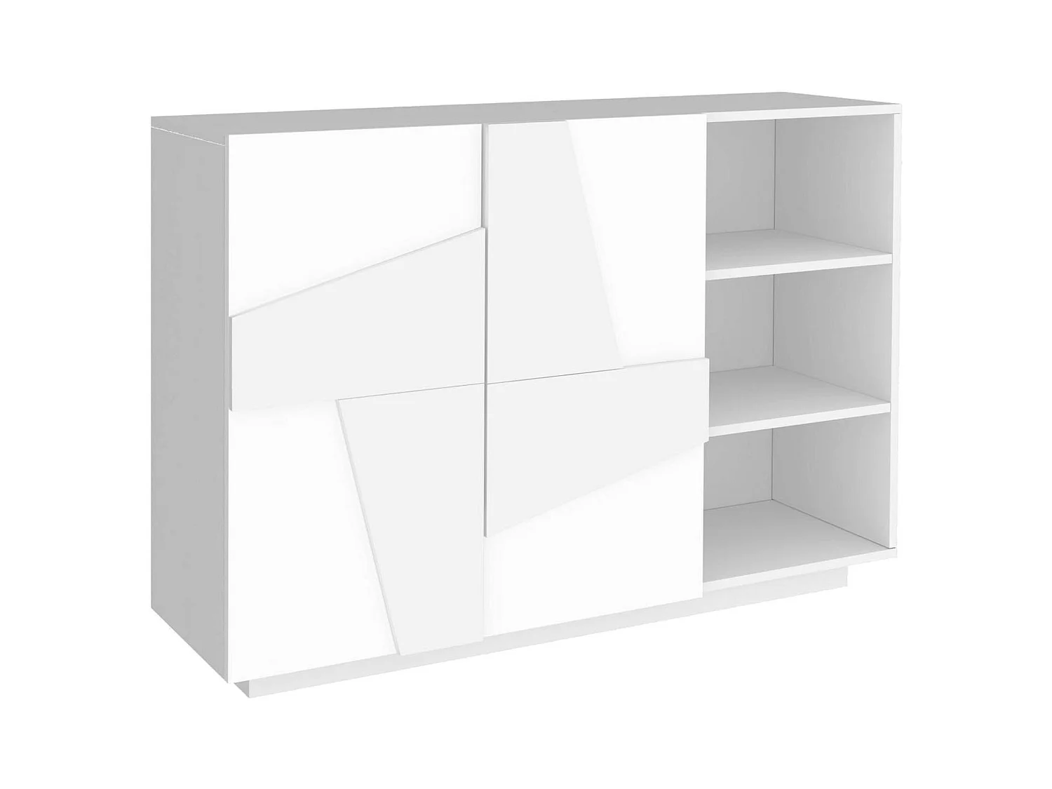Buffet Dmarti, Buffet de salon multifonction, Buffet de salon 2 portes, 100% Made in Italy, 121x38h86 cm, Blanc brillant