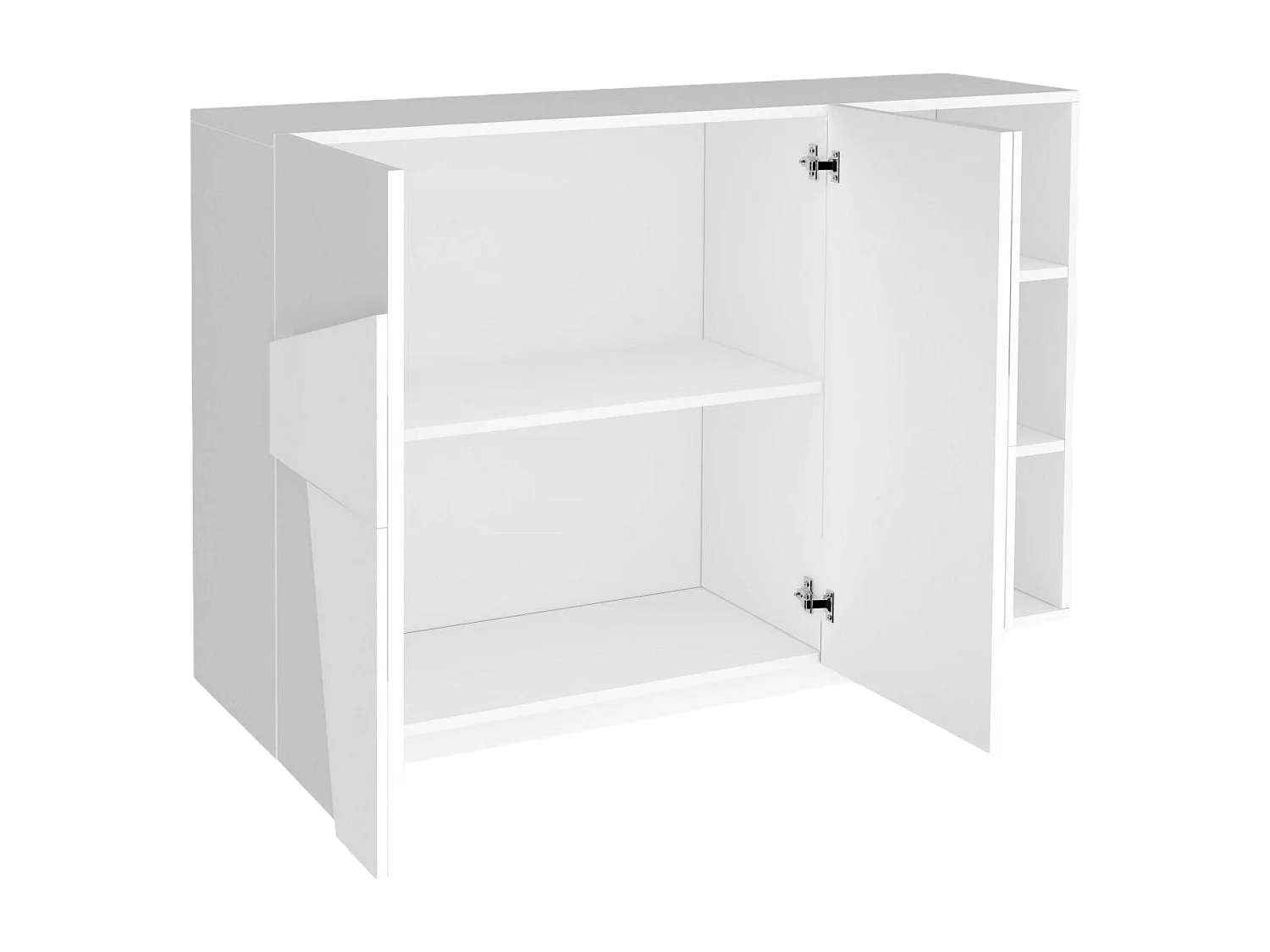Eingangsmöbel Dmartí, Moderner Multifunktionseingang, Mehrzweckschrank für Atrium, 100% Made in Italy, cm 121x38h86, glänzend weiß
