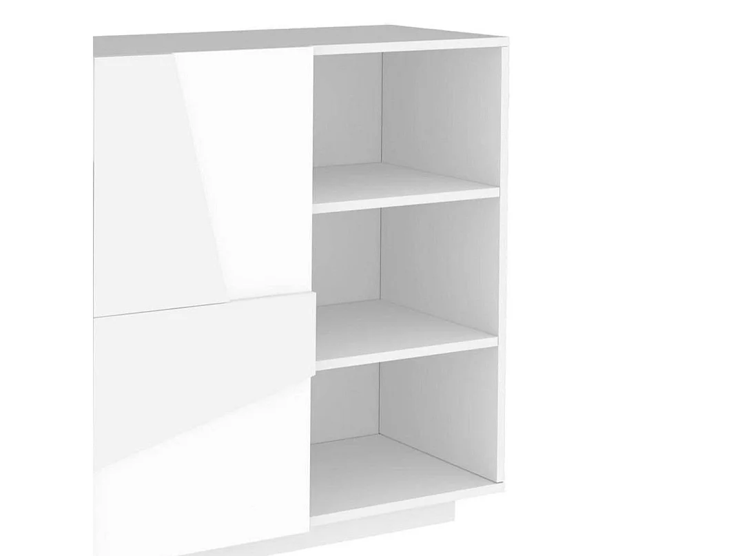 Eingangsmöbel Dmartí, Moderner Multifunktionseingang, Mehrzweckschrank für Atrium, 100% Made in Italy, cm 121x38h86, glänzend weiß