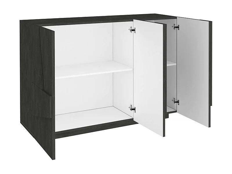Buffet Dcircat, Buffet de salon multifonction, Buffet de salon 3 portes, 100% Made in Italy, 121x38h86 cm, Ardoise