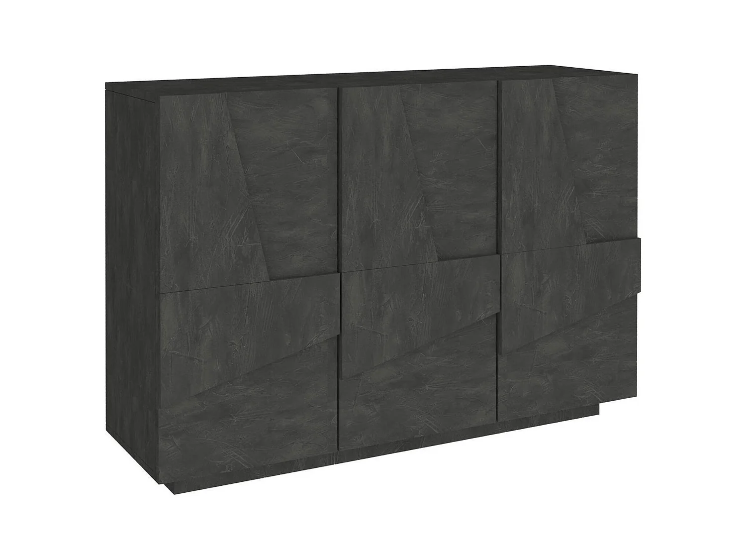 Buffet Dcircat, Buffet de salon multifonction, Buffet de salon 3 portes, 100% Made in Italy, 121x38h86 cm, Ardoise
