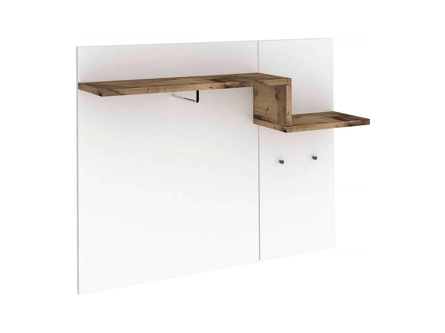 Meuble d'entrée Dcugnat, entrée multifonction moderne, casier polyvalent pour hall d'entrée, 100% Made in Italy, 120x30h100 cm, blanc brillant et érable