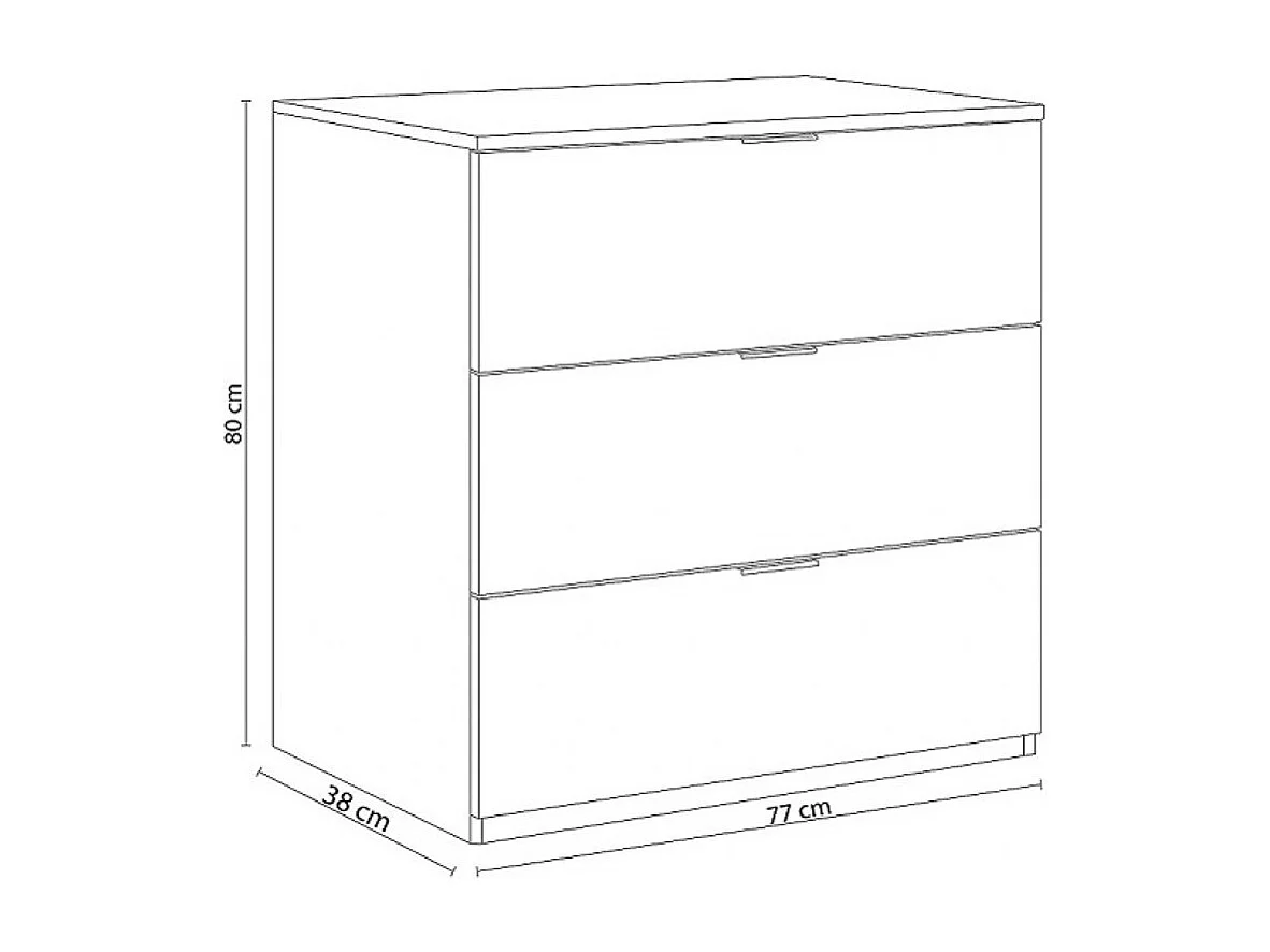 Dmora - Cassettiera Rea, 77x38h80 cm, Bianco