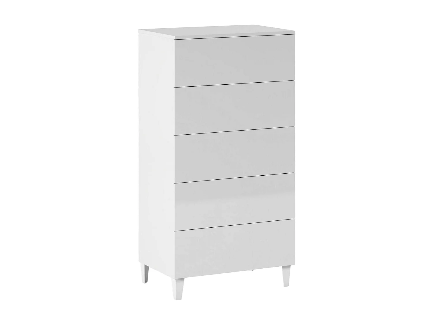 Dmarco ladekast, ladekast met 5 laden, ladekast voor de slaapkamer, moderne ladekast, 61x40h117 cm, Wit