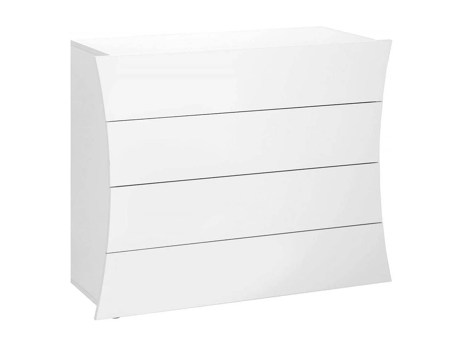 Commode Dabraha, Commode 4 tiroirs, Commode de chambre, 100% Made in Italy, 98x40h82 cm, Blanc brillant