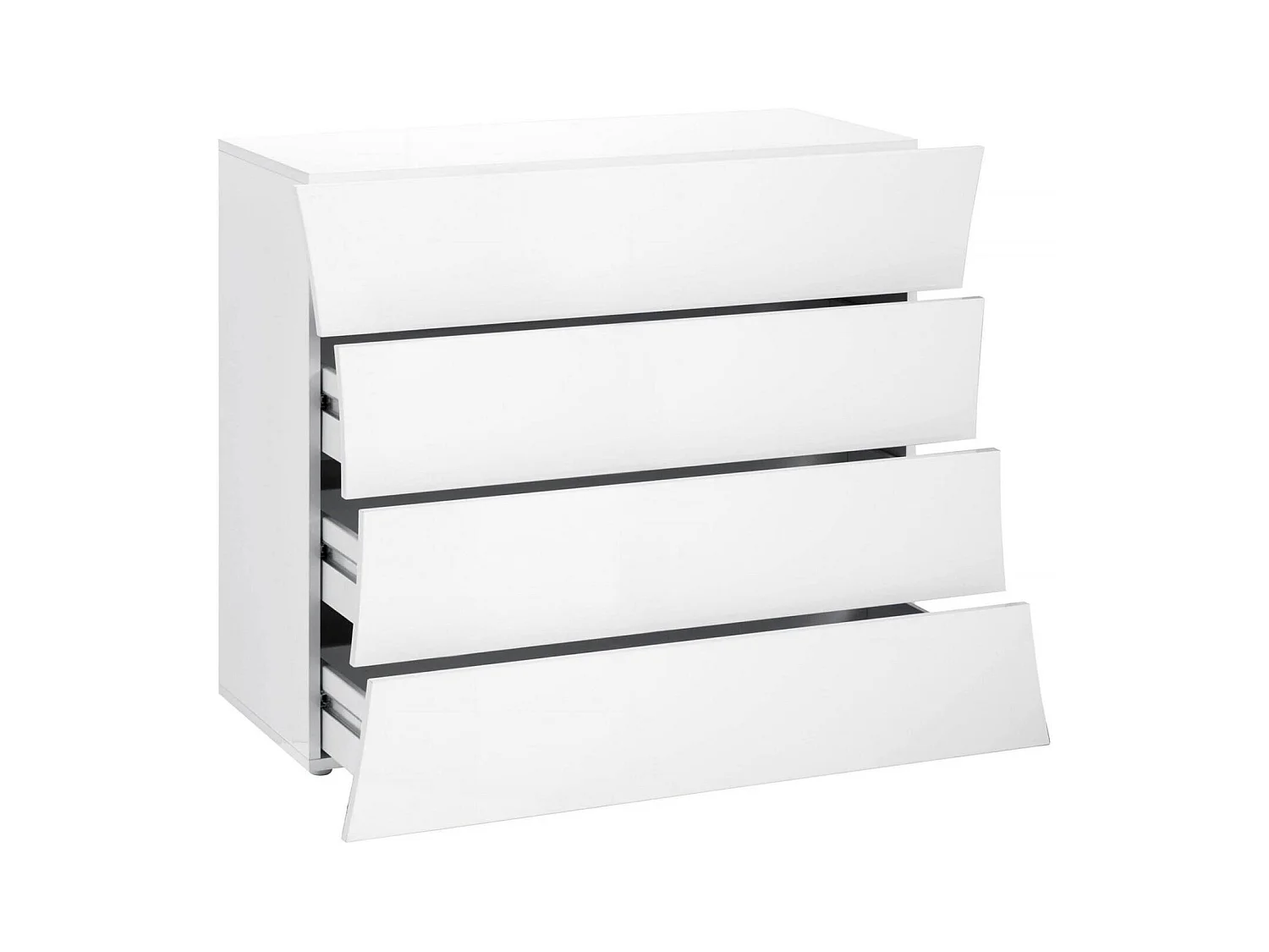 Commode Dabraha, Commode 4 tiroirs, Commode de chambre, 100% Made in Italy, 98x40h82 cm, Blanc brillant